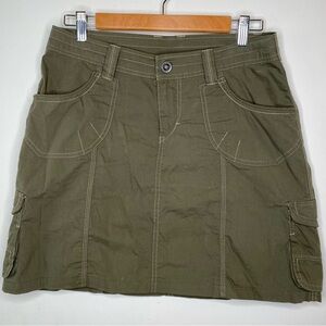 Kuhl Cargo Mini Skirt Army Green Size 4 Pockets Short Skirt Y2K gorpcore hiking